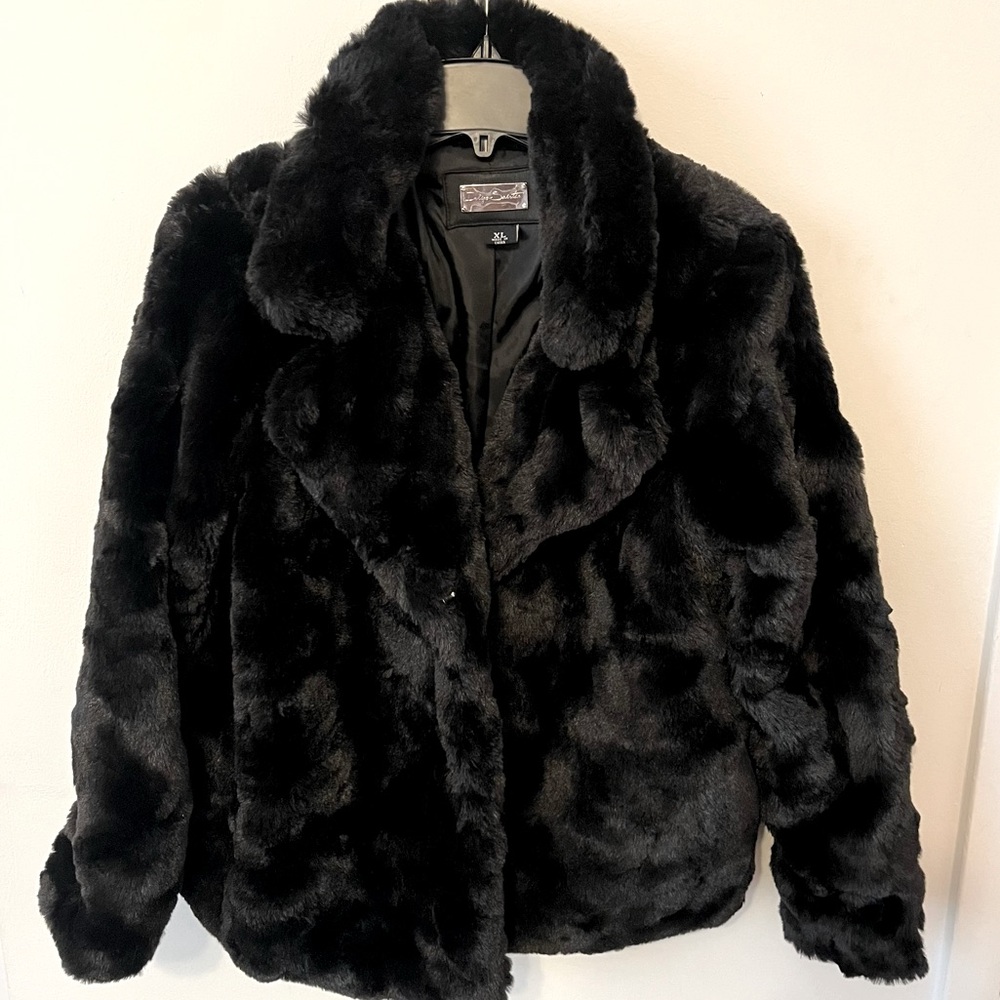 Indigo Saints Faux Fur Luxurious Black Jacket
